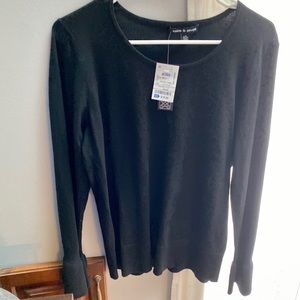 Black sweater with peplum sleeve